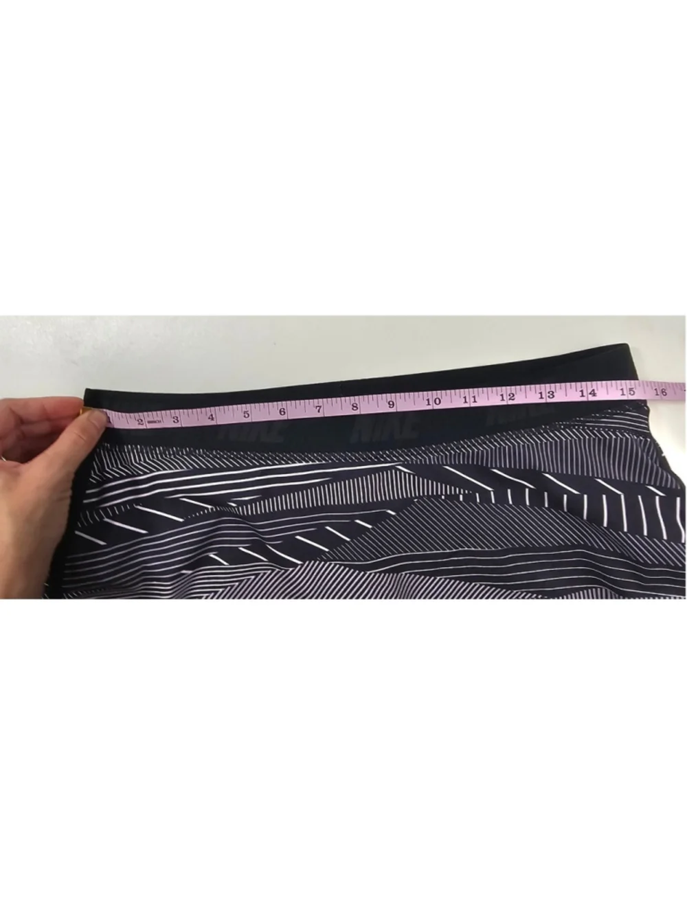 Nike dri fit golf black white striped tennis pickleball skort stretch waist M